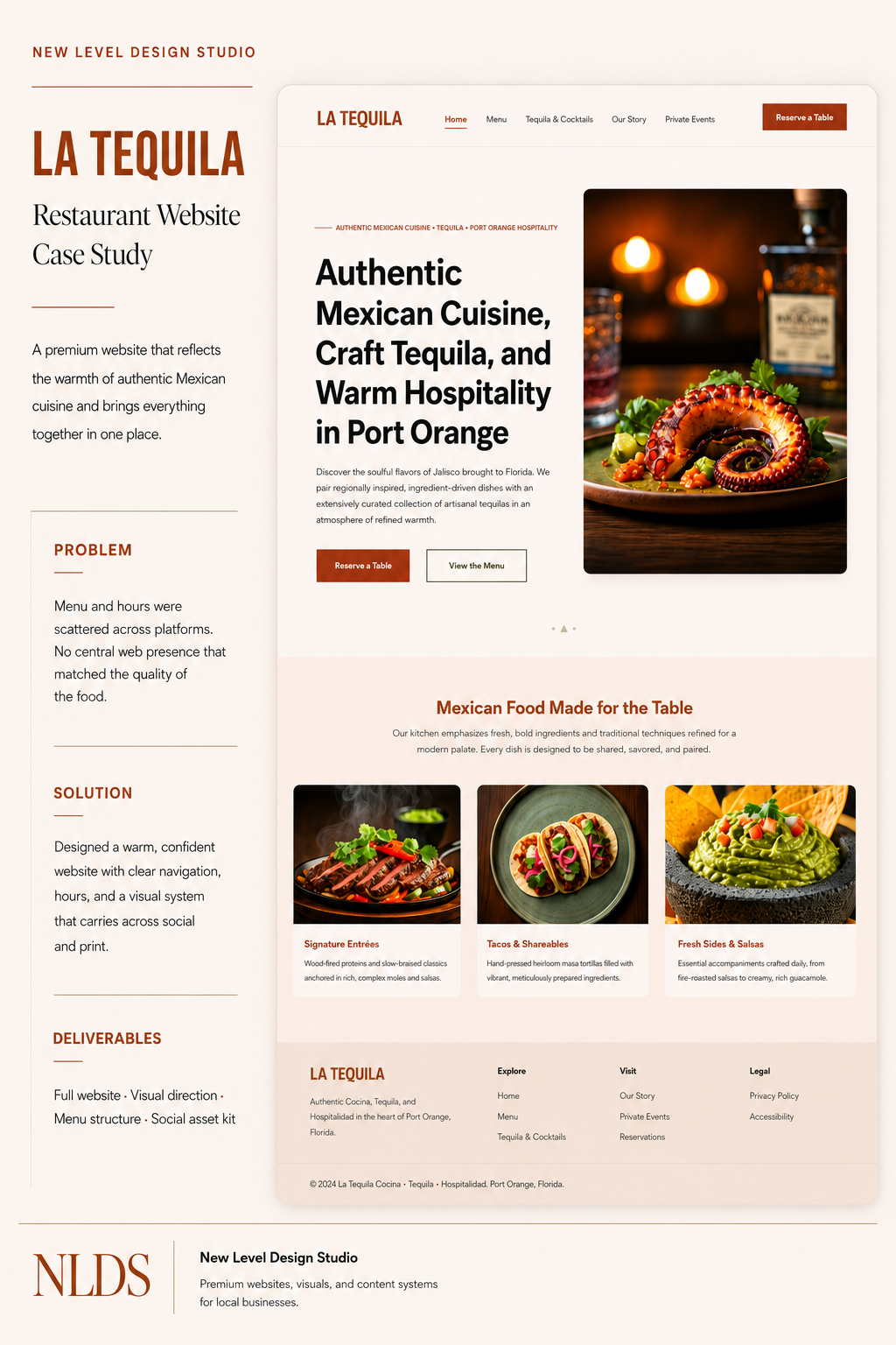 La Tequila restaurant website concept
