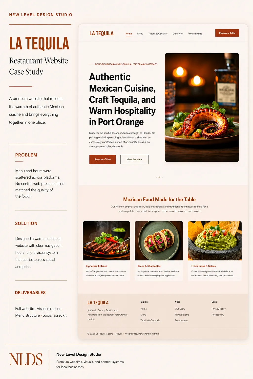 La Tequila restaurant website concept