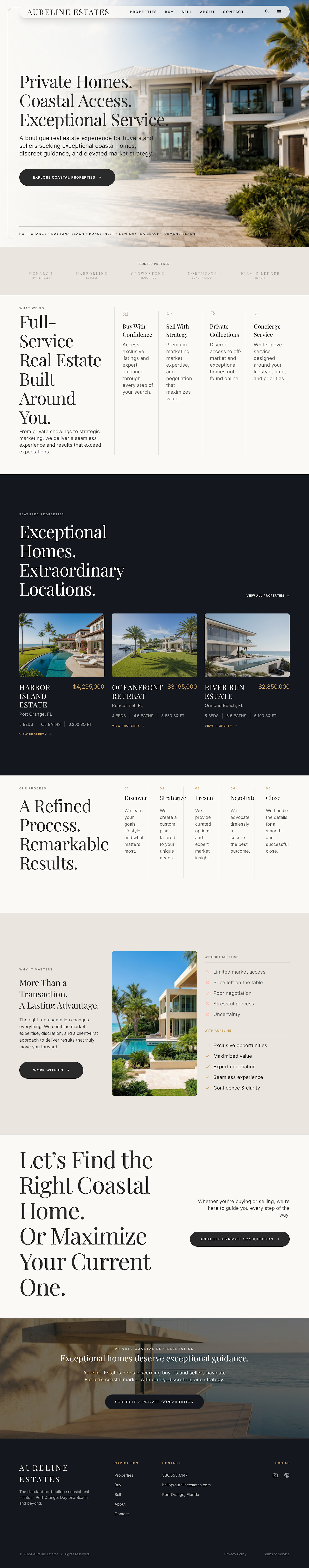 Aureline Estates real estate website concept