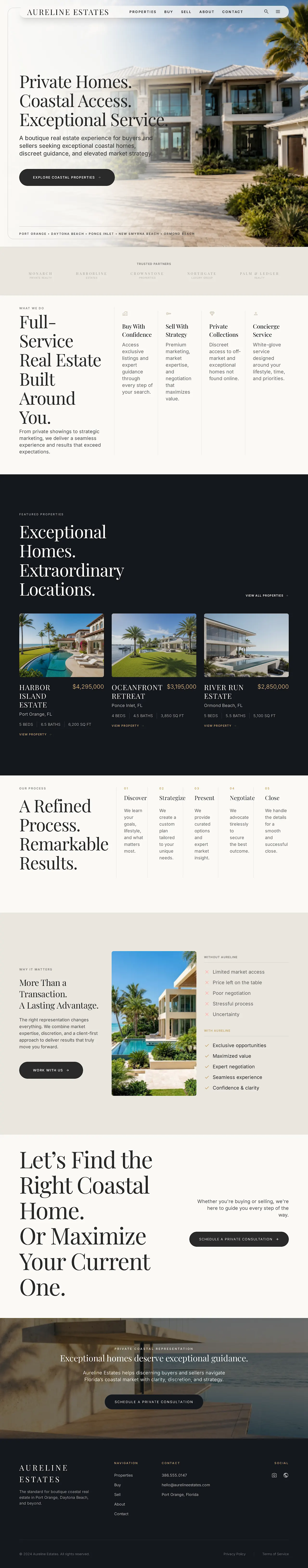 Aureline Estates real estate website concept