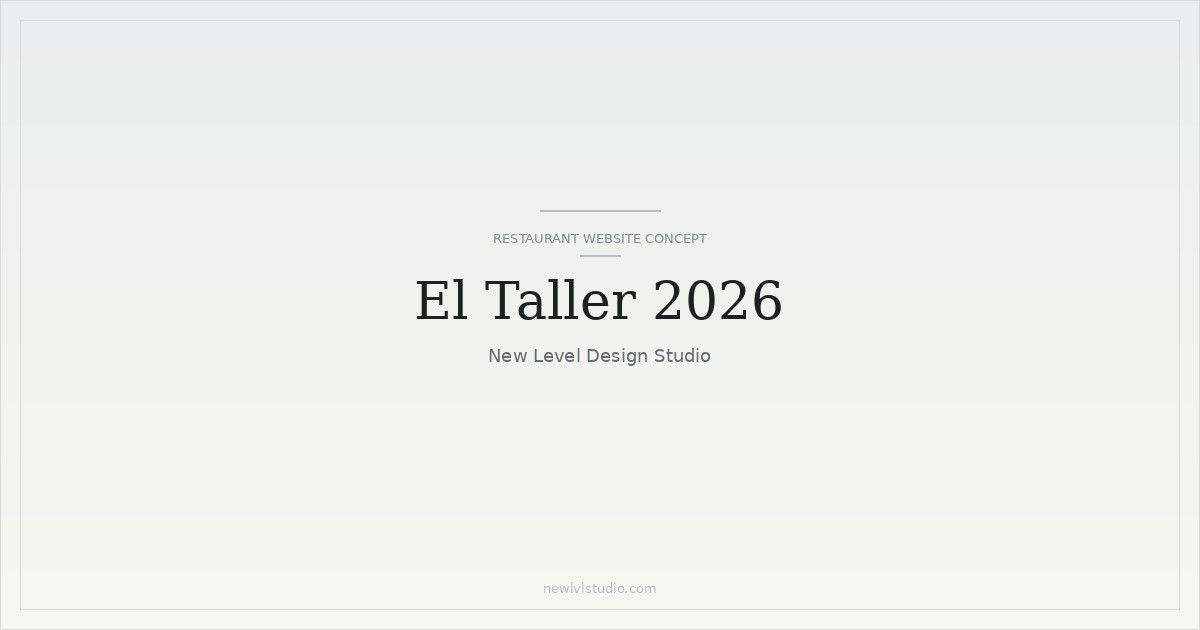 El Taller restaurant website concept