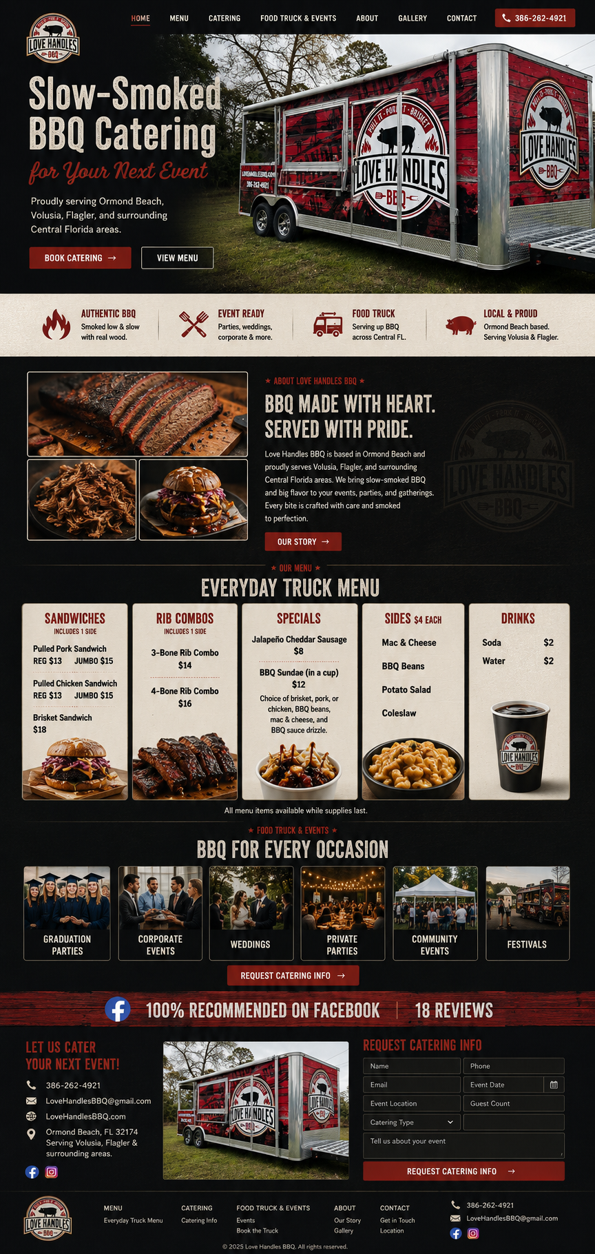 Love Handles BBQ website concept
