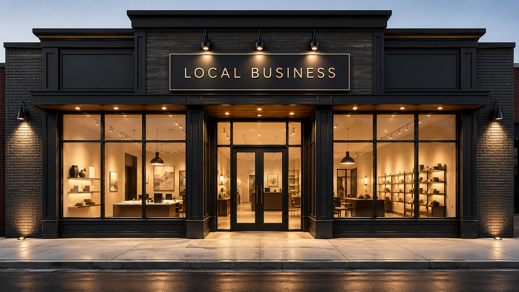 Modern local business storefront