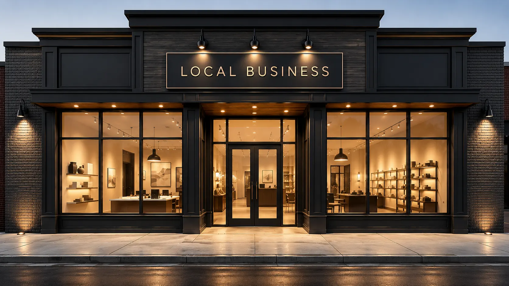 Modern local business storefront