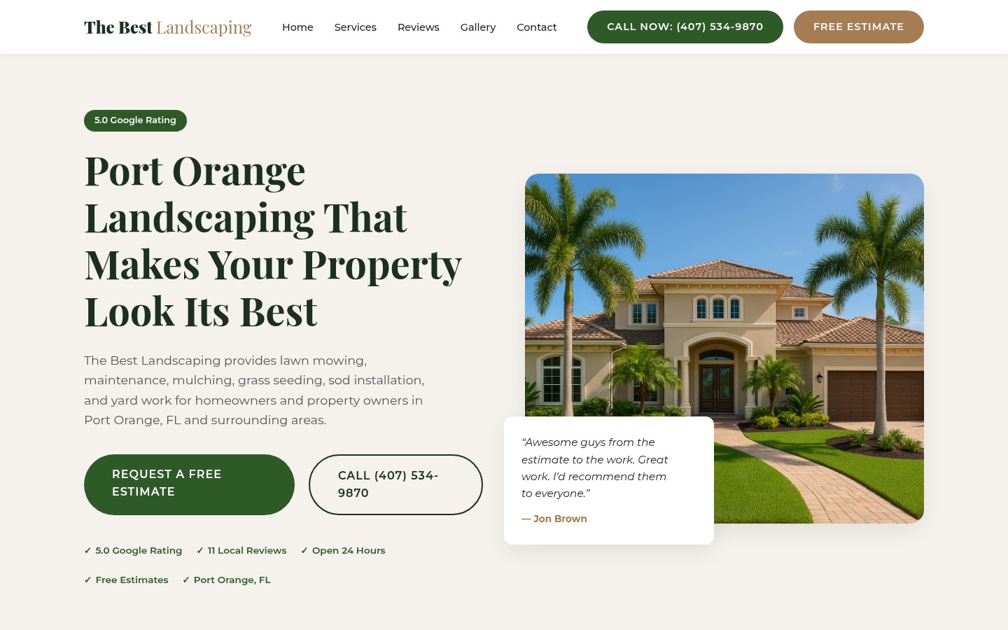 The Best Landscape landscaping website concept